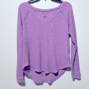 American Eagle Outfitters Purple V-Neck Sweater